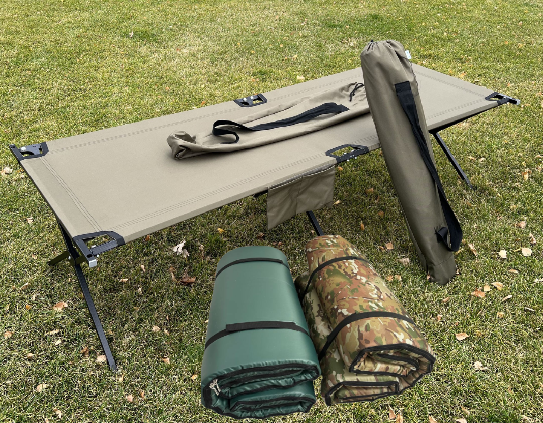 Раскладушка увеличенная Aforse тип НАТО XL с карманом с матрасом в чехле Олива (2313547107)