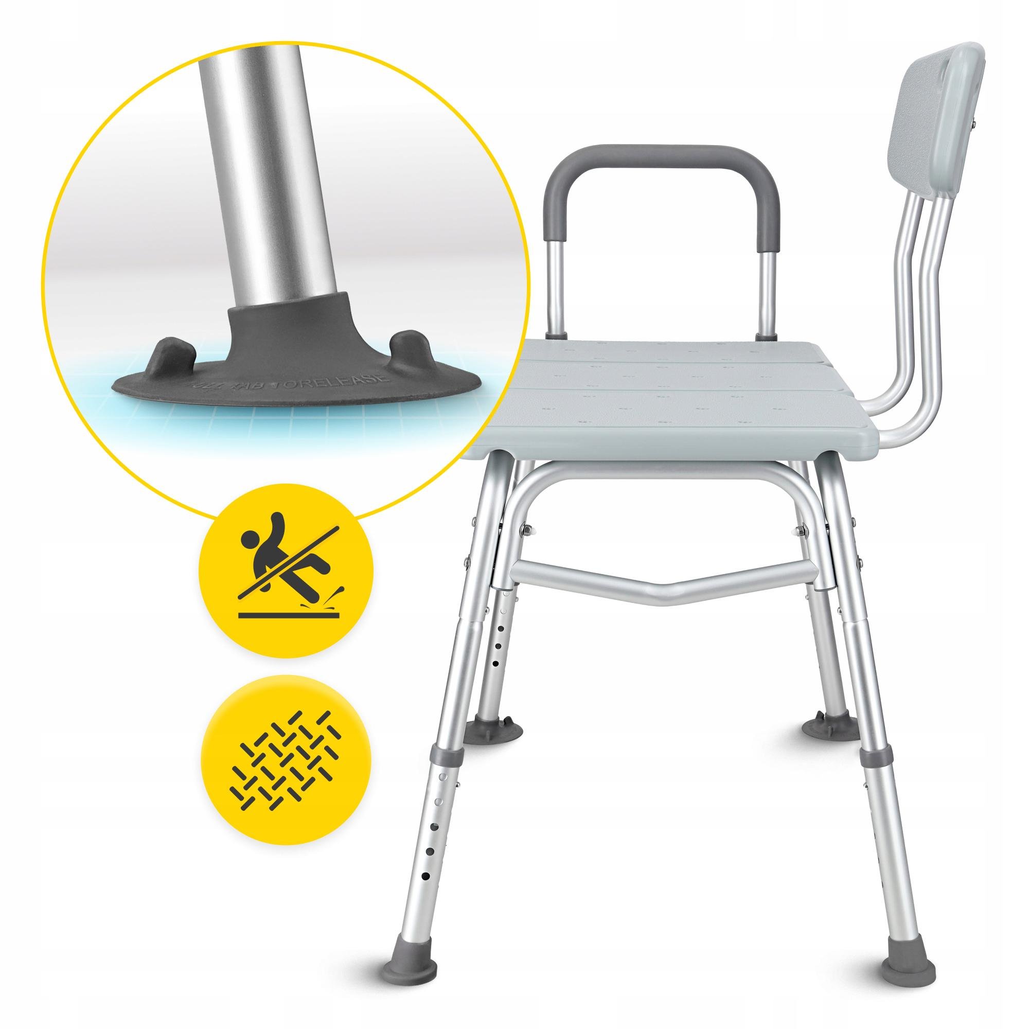 Кресло для ванной и душа 4fizjo широкое/регулируемое/со спинкой и опорой Grey (P-5905973406536) - фото 11 Кресло для ванной и душа 4fizjo широкое/регулируемое/со спинкой и опорой Grey (P-5905973406536) - фото 11