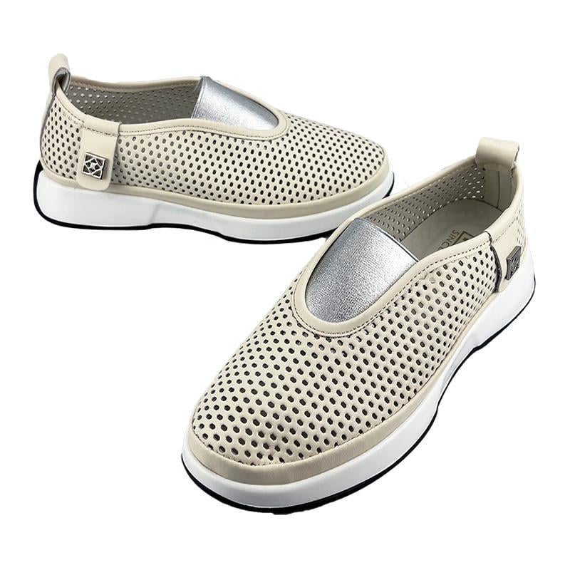 Мокасини жіночі перфорована шкіра 7061-6 p. 38 24,5 см Бежевий - фото 2 Мокасини жіночі перфорована шкіра 7061-6 p. 38 24,5 см Бежевий - фото 2