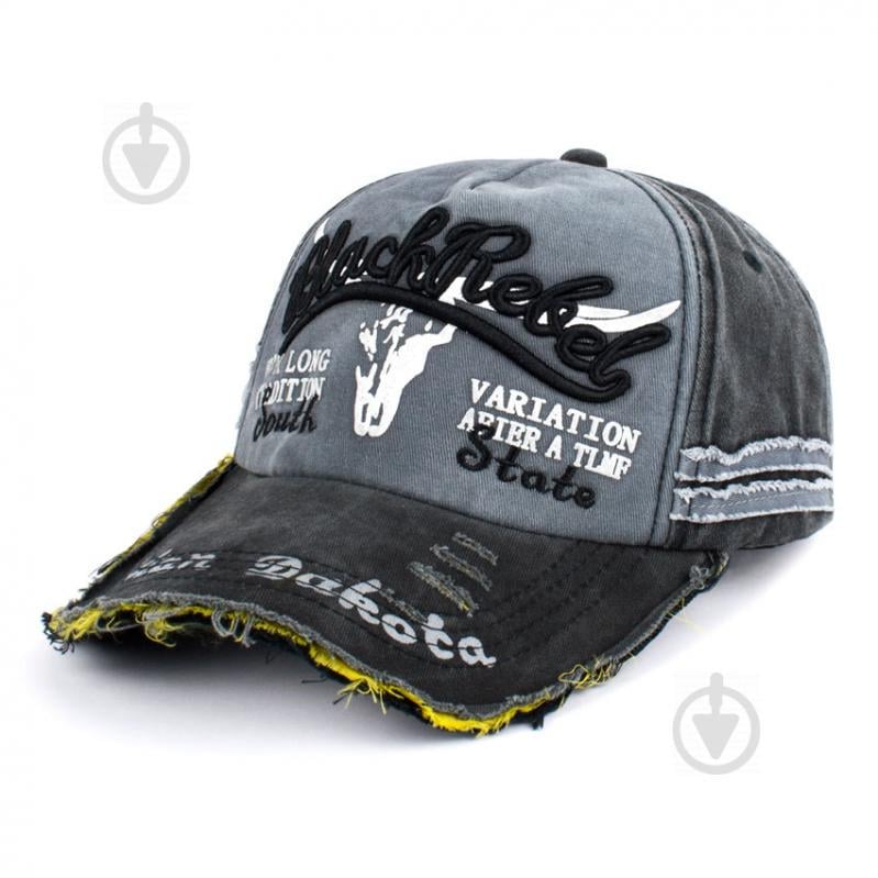 Бейсболка Beani'qe Dad Black Rebel Vintage Пряжка One size Чёрный Серый (23207)