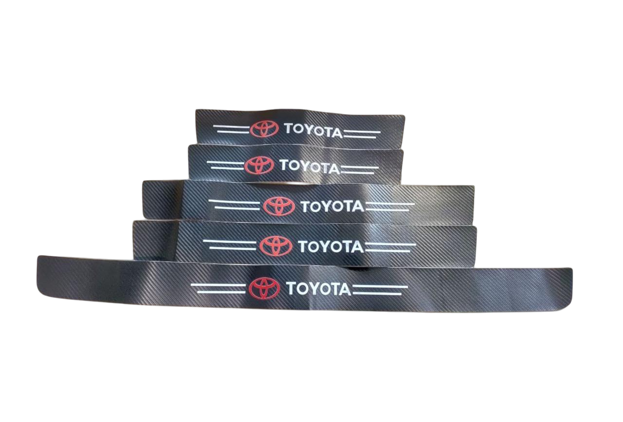 Пленка защитная на пороги и бампер для TOYOTA 5 шт. Черный карбон (2012247717)