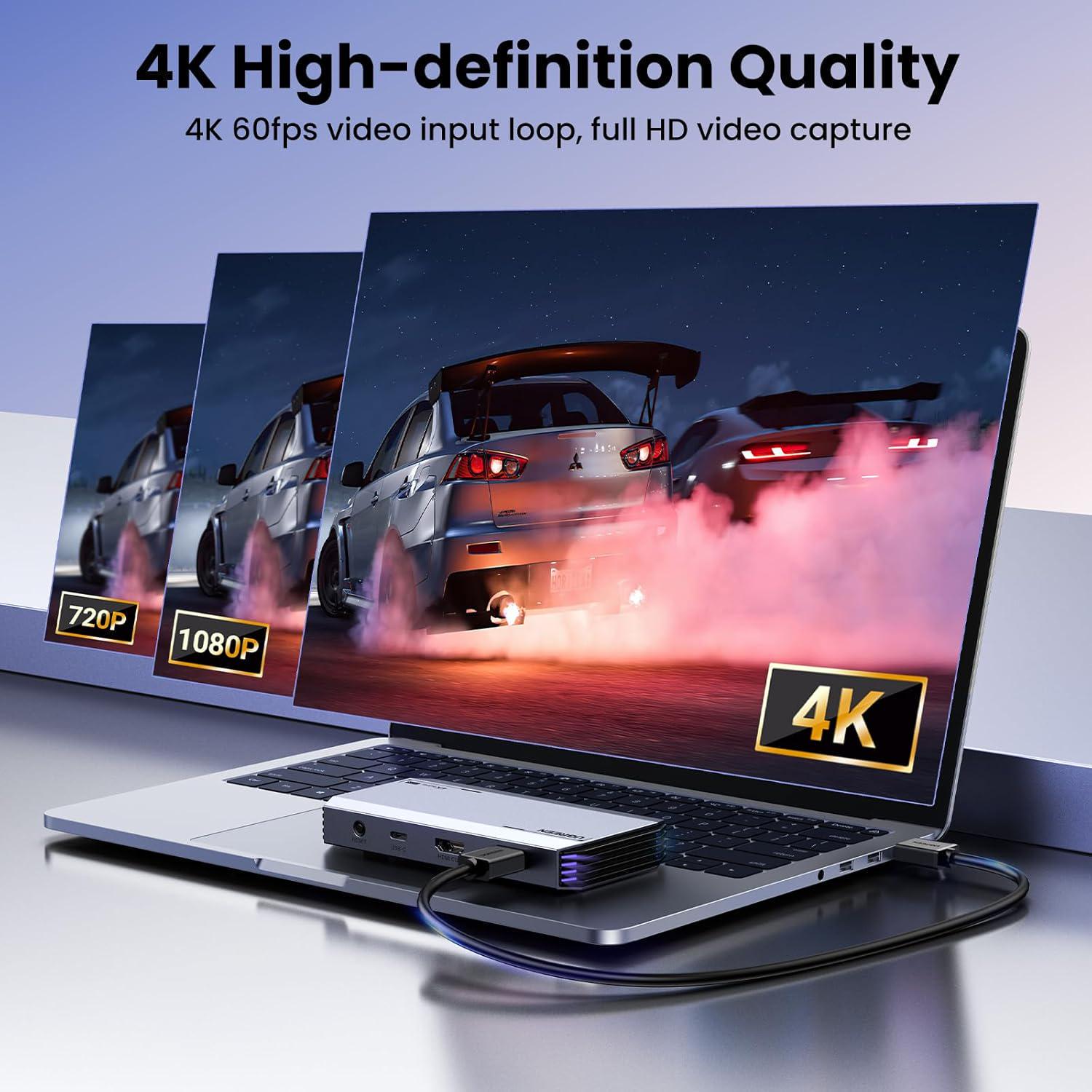 Карта відеозахоплення USB Ugreen 4K 60Hz 1080p Сірий (25173) - фото 5 Карта відеозахоплення USB Ugreen 4K 60Hz 1080p Сірий (25173) - фото 5