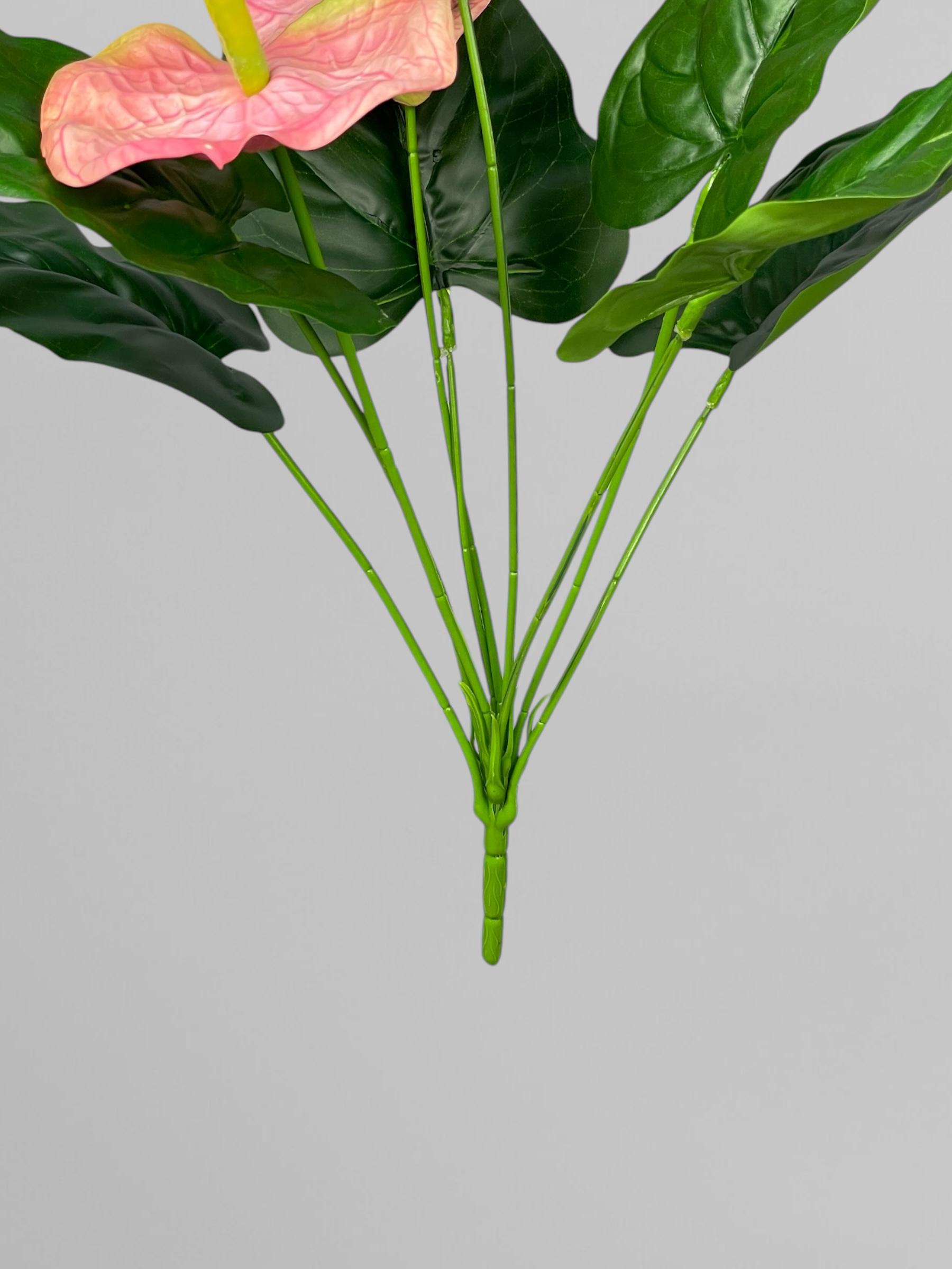 Искусственный антуриум букет 3 цветка 32 см Коралловый (К13108) - фото 5