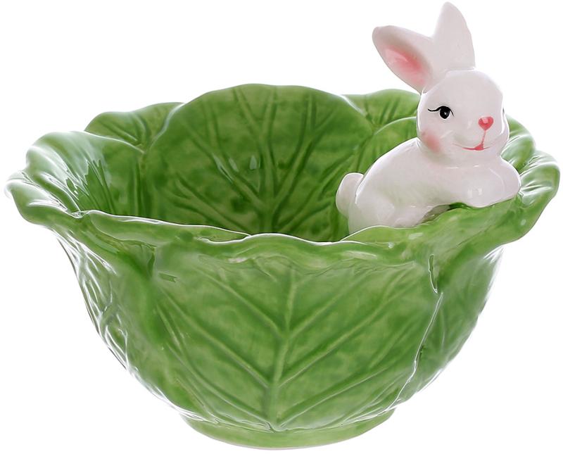 Набор пиал керамическая зайка в капусте 2 шт. 320 мл Зеленый