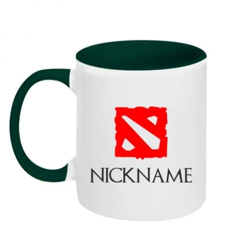 Чашка двухцветная Your nickname Dota 2 320 мл Бело-зеленый (3293346-30-95478)
