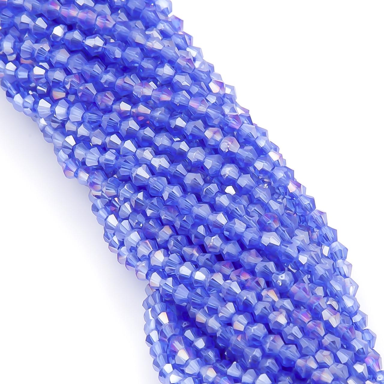 Бусины хрустальные Биконус АВ 2,3х3 мм 160 шт. Синий (БИ0002к64) Бусины хрустальные Биконус АВ 2,3х3 мм 160 шт. Синий (БИ0002к64)