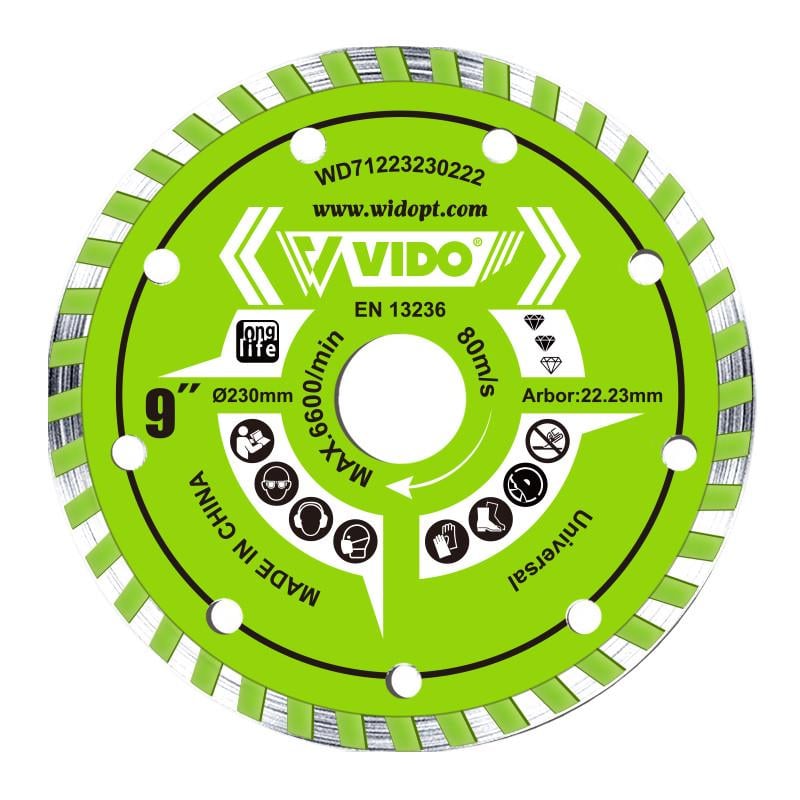 Диск алмазный Vido Turbo WD71223230222 230х22.2 мм (27612406)