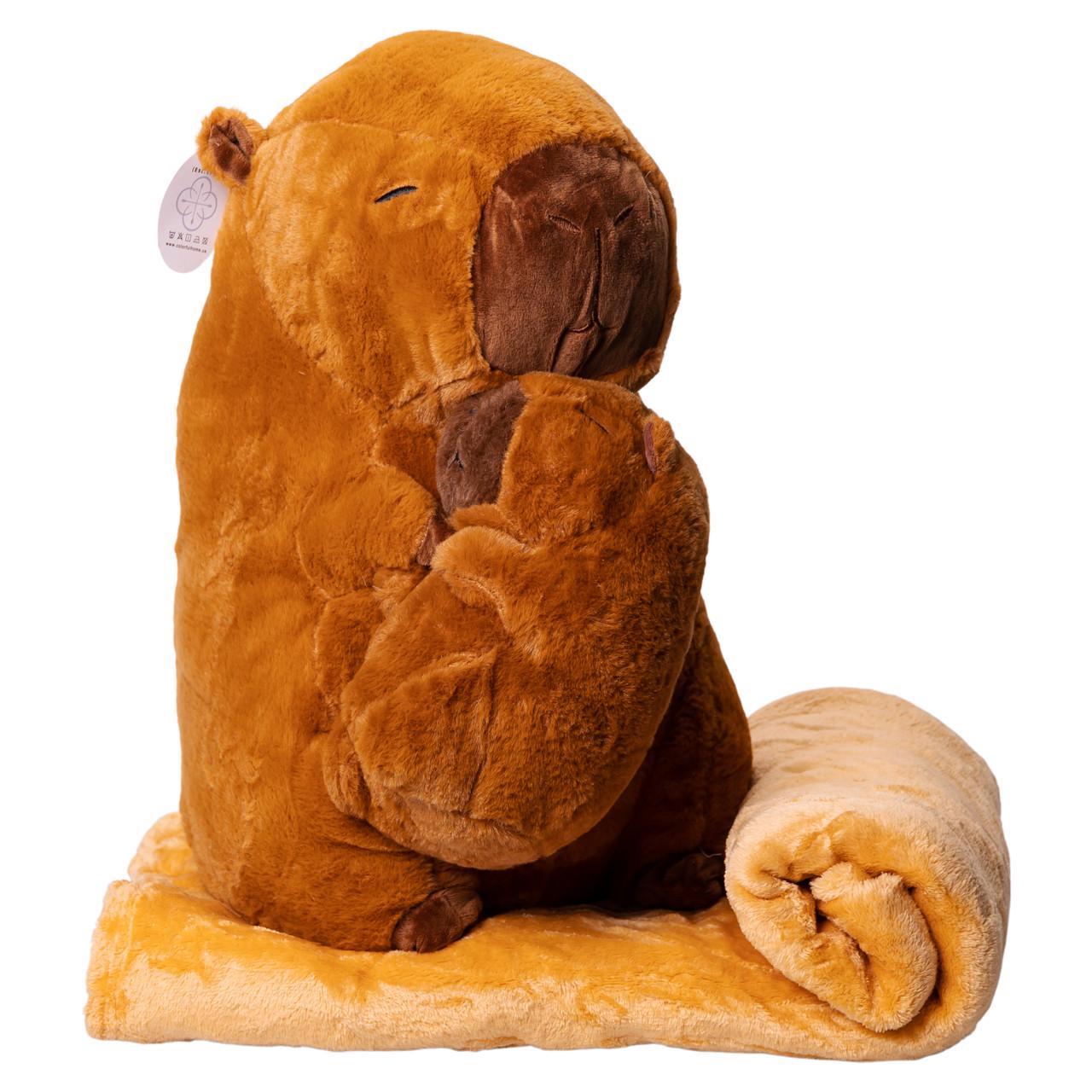 М'яка іграшка-плед подушка Colorful Home Капібара 3в1 Коричневий (509-4B) - фото 2