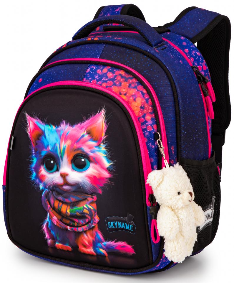 Школьный рюкзак для девочки Winner One SkyName Разноцветный котенок 1-4 класса 6-10 лет (R2-224)