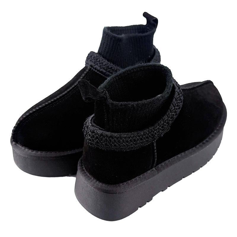 Угги женские замшевые на платформе 190-1г. 39 25 см Черный - фото 3