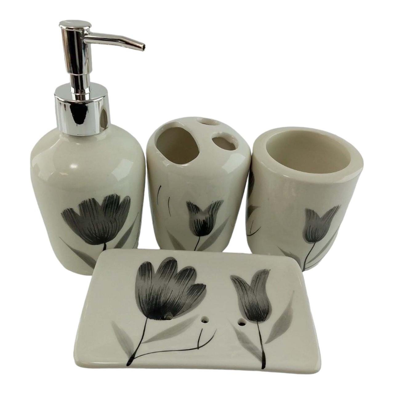 Набір для ванної кімнати керамічний Тюльпани (35088)