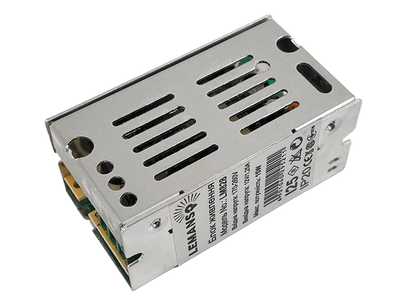 Блок живлення Lemanso LM828 12 V 15W-IP20 метал (7790) Блок живлення Lemanso LM828 12 V 15W-IP20 метал (7790)