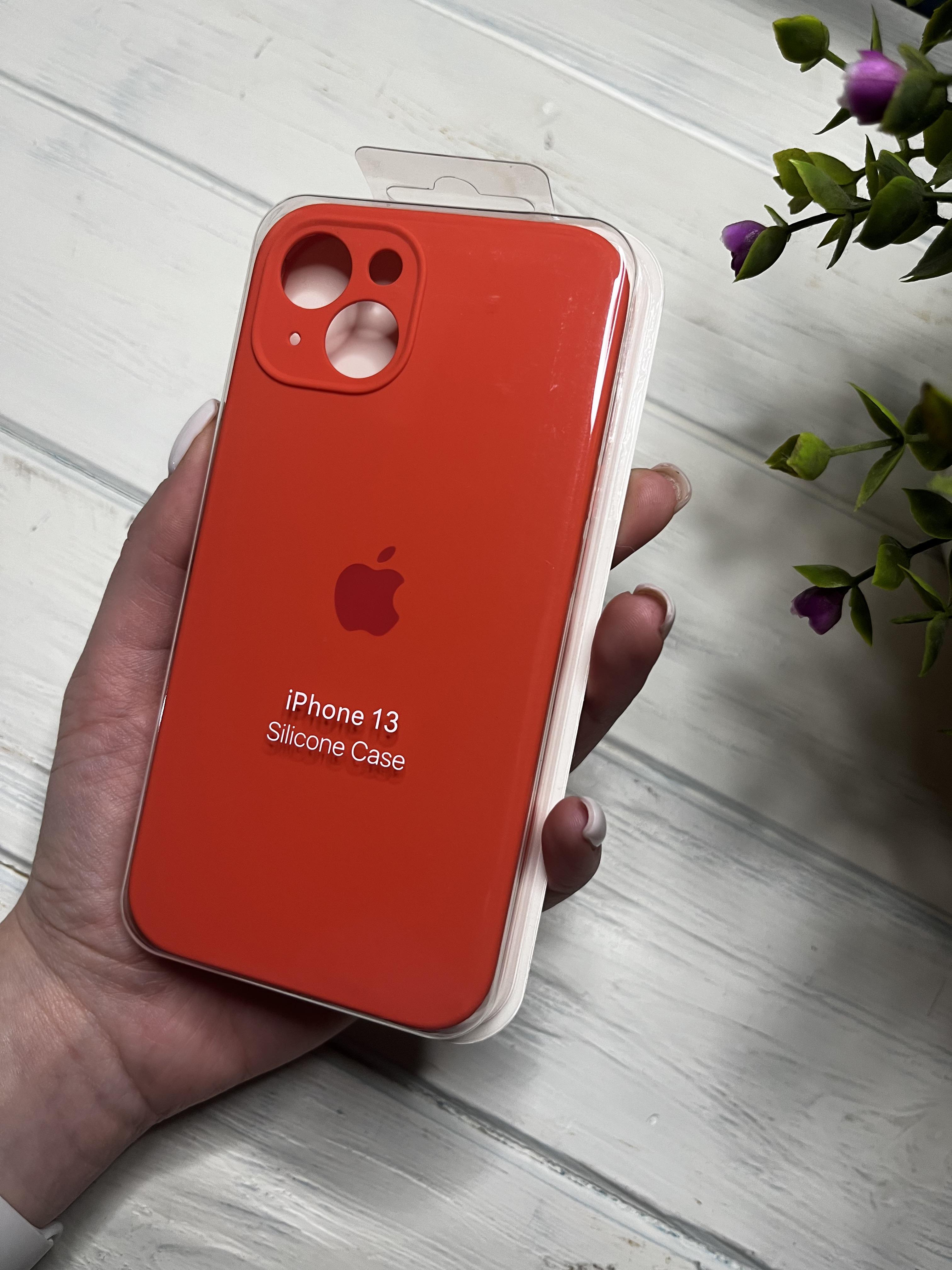 Чехол накладка на iPhone (Айфон) 13 закрытый низ и закрытая камера silicone case full camera Apple - фото 1