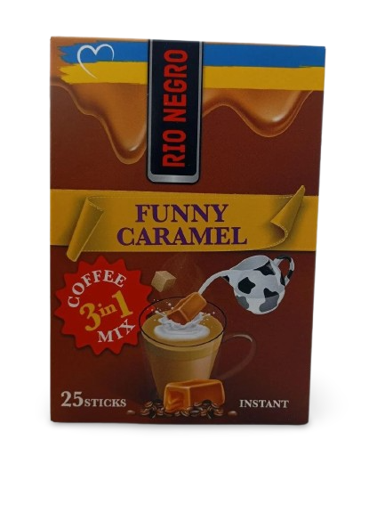 Кофейный напиток RIO NEGRO 3в1 FUNNY КАРАМЕЛЬ 13 г 25 шт. (2540531975)