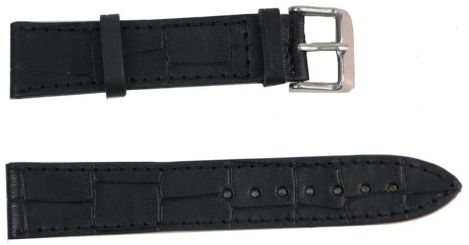 Ремешок для часов кожаный Mykhail Ikhtyar 24 мм Черный (super544_S24-618S black)
