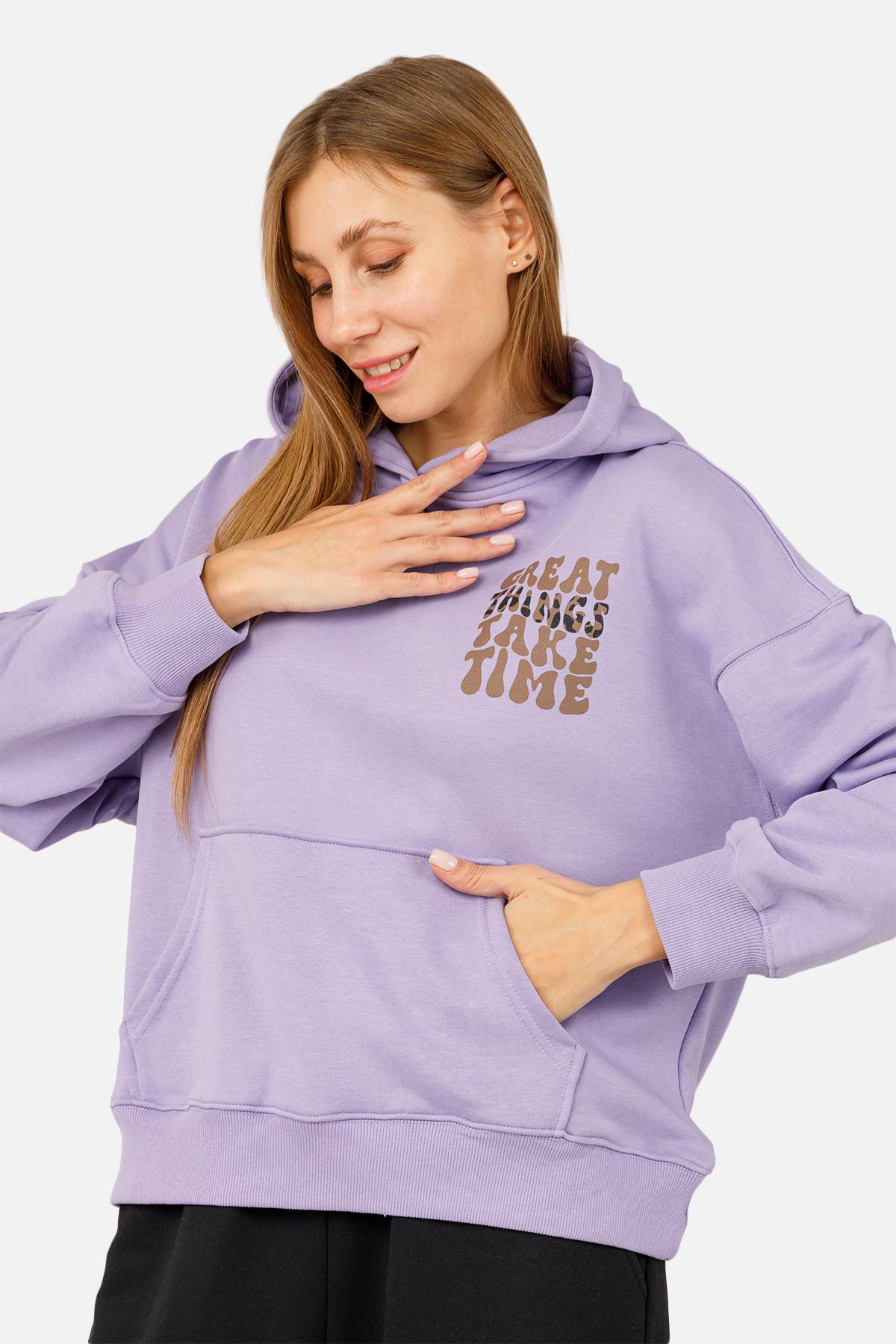 Худи женский р. 48 Лиловый (SKT001027043) - фото 3