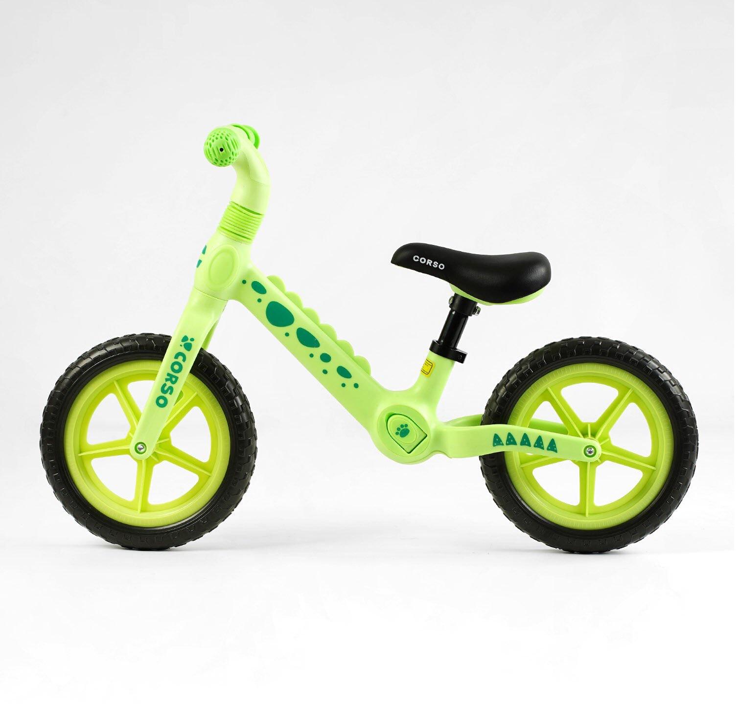 Беговел беговел Corso нейлоновая рама и вилка колеса EVA 12" Салатный (24381702) - фото 2 Беговел беговел Corso нейлоновая рама и вилка колеса EVA 12" Салатный (24381702) - фото 2