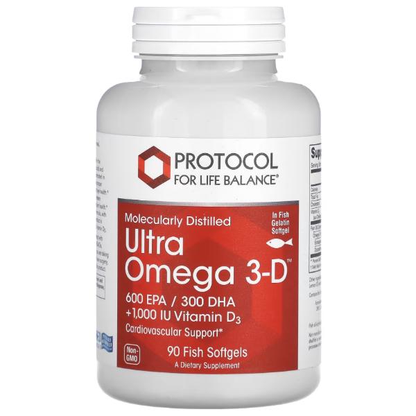 Жирные кислоты Protocol for Life Balance Ultra Omega 3D 90 Softgels (23712943)