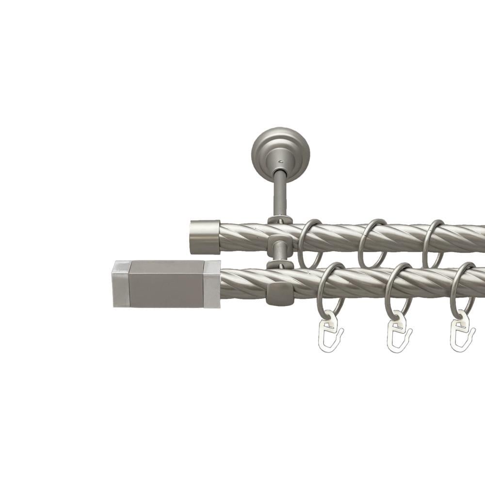 Карниз для штор Orvit Квадро двухрядный скрученный 19\19 мм 160 см Сатиновый (00-00023206)