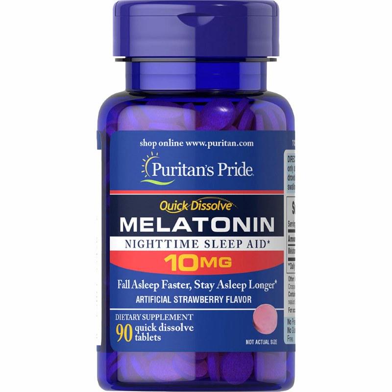 Натуральная добавка Puritan's Pride Melatonin 10 мг 90 таб. Клубника (2371)