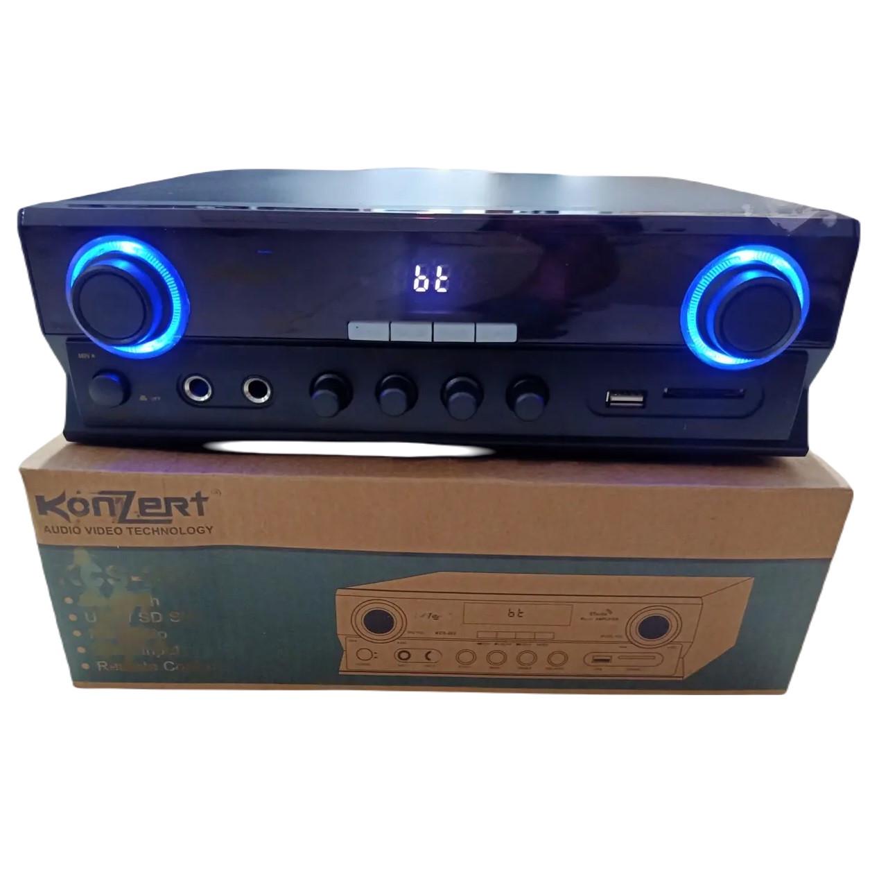 Підсилювач звуку Konzert KCS-202 Bluetooth/FM/SD/USB караоке 2-канальний 100 W Black (3_04519) - фото 5