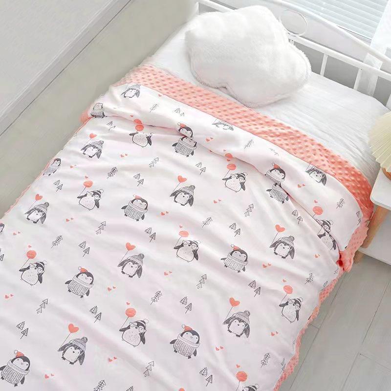 Пододеяльник детский Colorful home Cotton home Пингвины 110х140 см микрофибра/хлопок Розовый (DR013219)