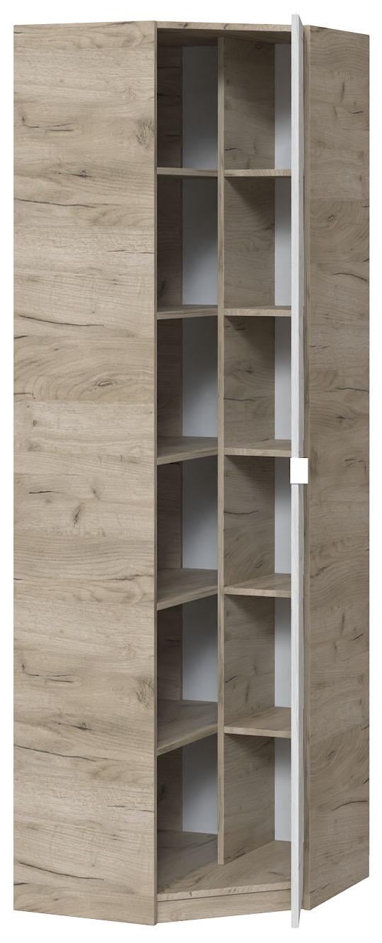 Шафа з полицями кутова Майстер Форм Тетріс 620х376х2000 мм Дуб крафт сірий/Дуб крафт білий (33052) - фото 1 Шафа з полицями кутова Майстер Форм Тетріс 620х376х2000 мм Дуб крафт сірий/Дуб крафт білий (33052) - фото 1