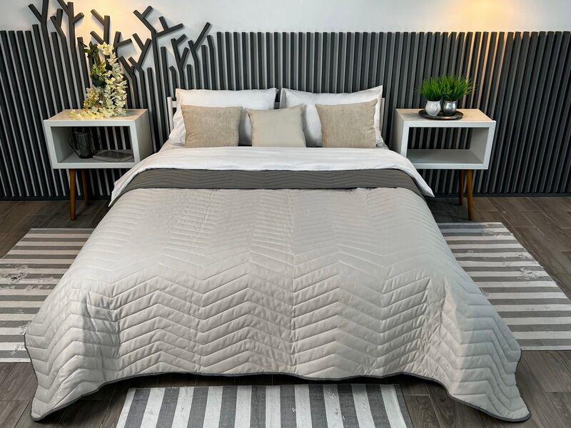 Покрывало ArCloud ZigZag Rainy Day/Elephant Skin двухстороннее стеганное двуспальное 180х215 см (35833503)