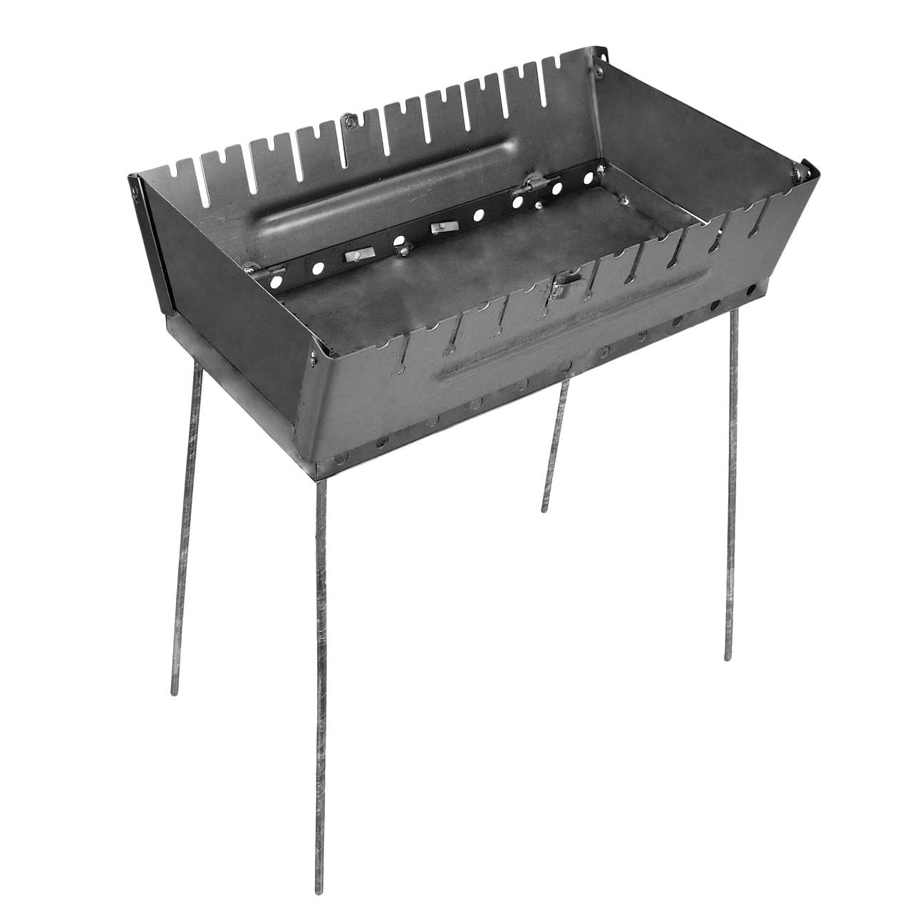 Мангал-чемодан 2 мм на 10 шампуров 570х350х160 мм раскладной