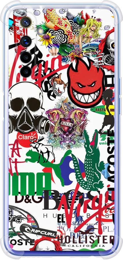 Чехол на Realme 6 Many different logos (4022sp-1913-42517)