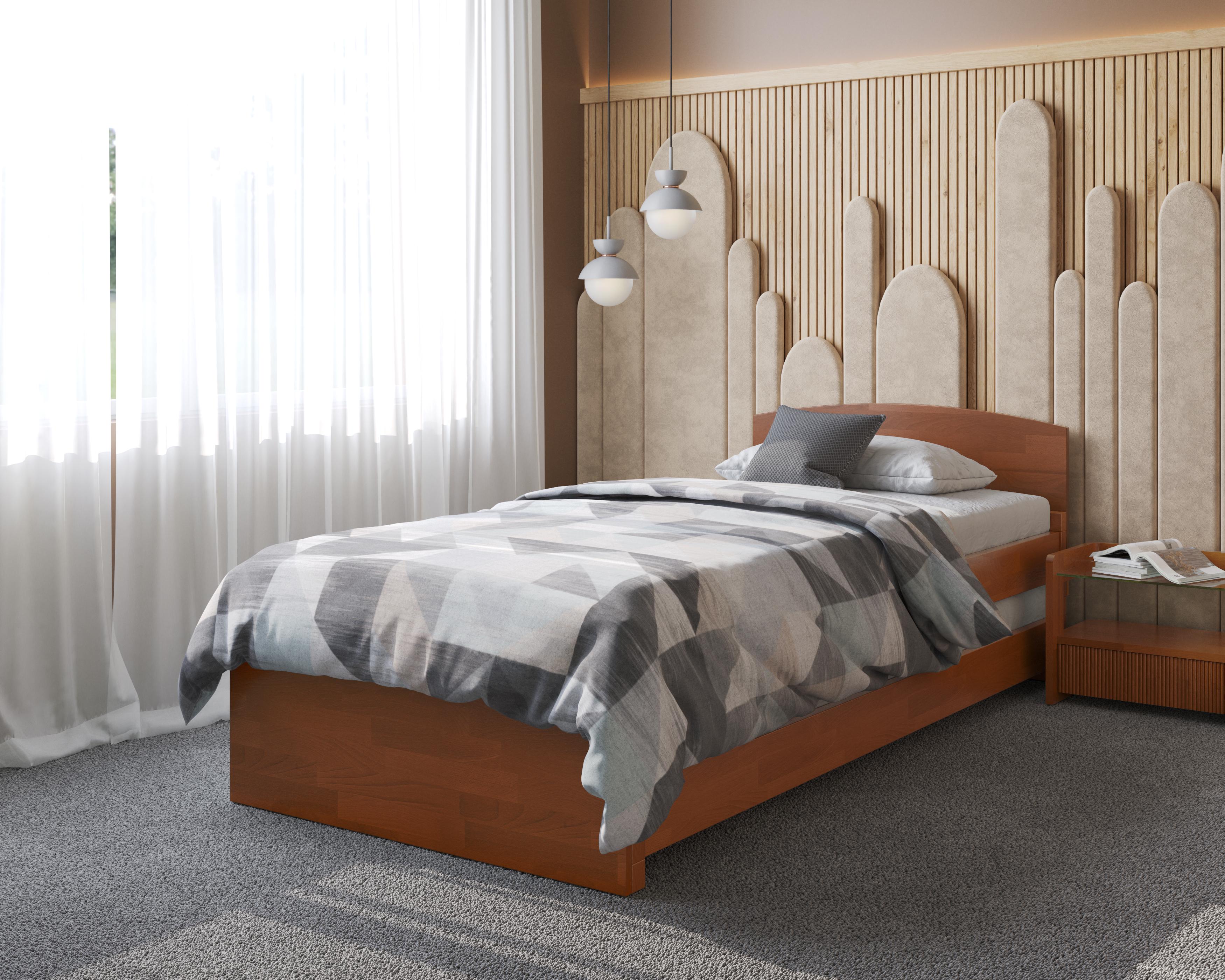 Кровать односпальная Arbor Drev Дуэт 2в1 с основанием натуральное дерево бук 90х200 см Яблоня локарная (47137)