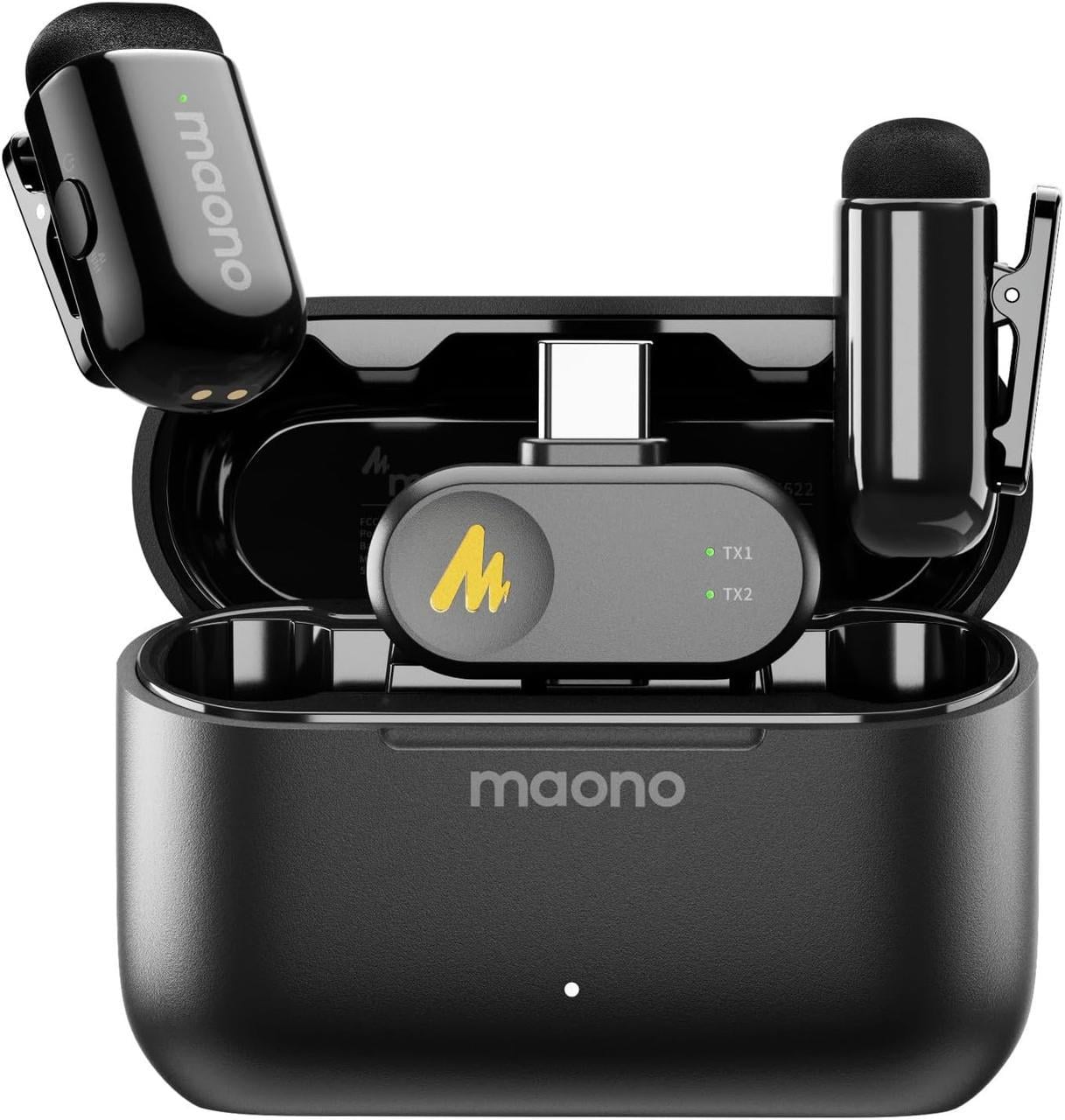 Микрофон беспроводной петличный MAONO Wave T1 с кейсом Микрофон беспроводной петличный MAONO Wave T1 с кейсом