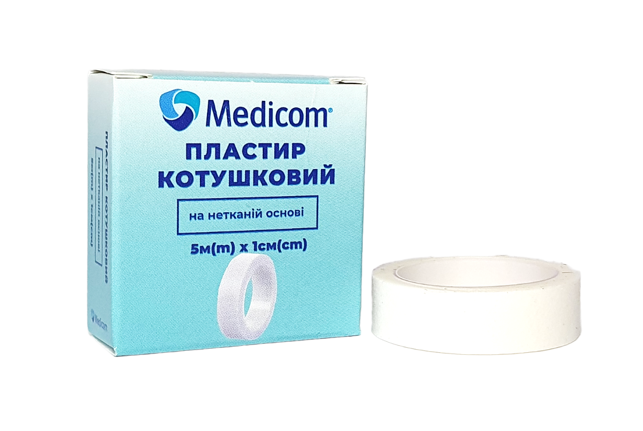 Пластырь медицинский катушечный Medicom на полимерной основе 5 м х 1 см