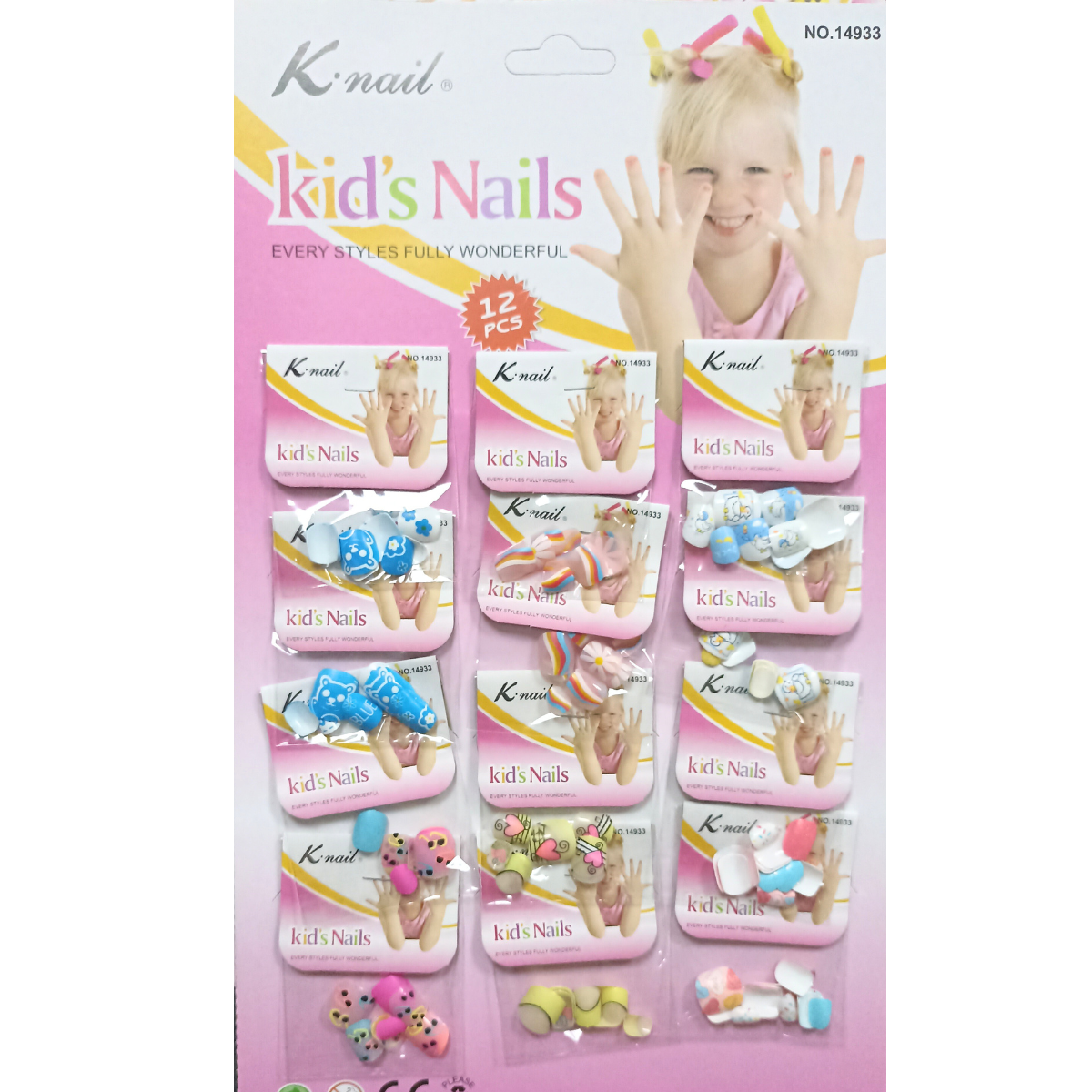 Нігті накладні дитячі з малюнками K·Nail Pretty Nails № 06