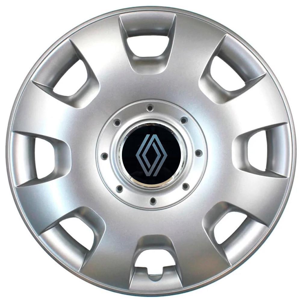 Колпаки SJS 107 с логотипом Renault NEW 4 шт. R13 Серебряный (2789080828)