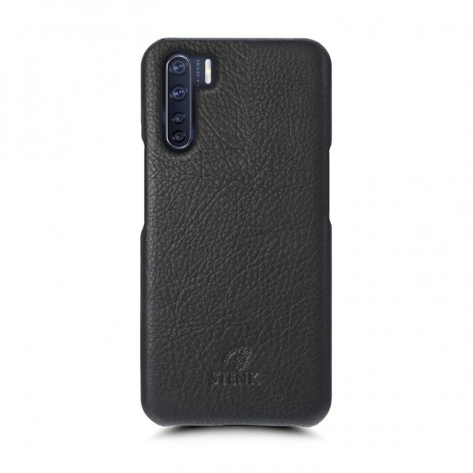 Кожаная накладка Stenk Cover для OPPO A91 Черный (69367)