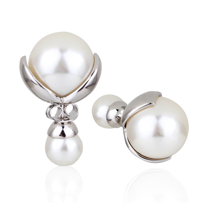 Серьги с кристаллами Сваровски 087444a Italina Белый