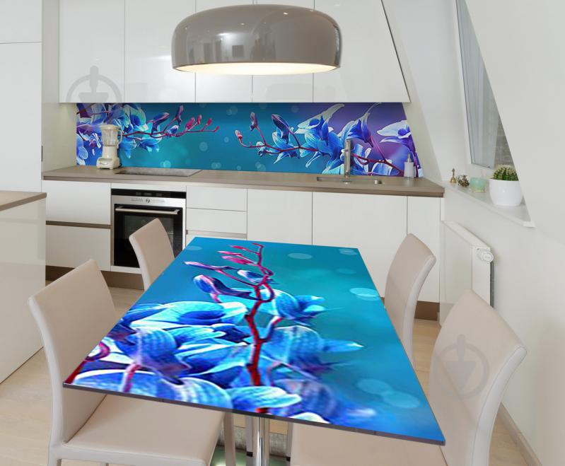 Наклейка виниловая на стол Zatarga  "Синие блики"  600х1200 мм