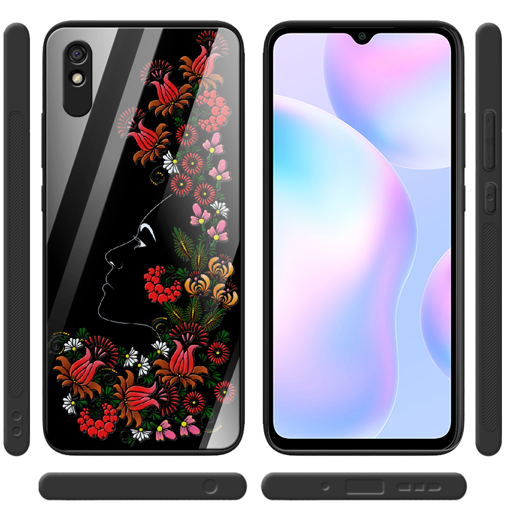 Чехол BoxFace Xiaomi Redmi 9A 3D Ukrainian Muse Черный силикон со стеклом (40304-bk64-41116) - фото 2