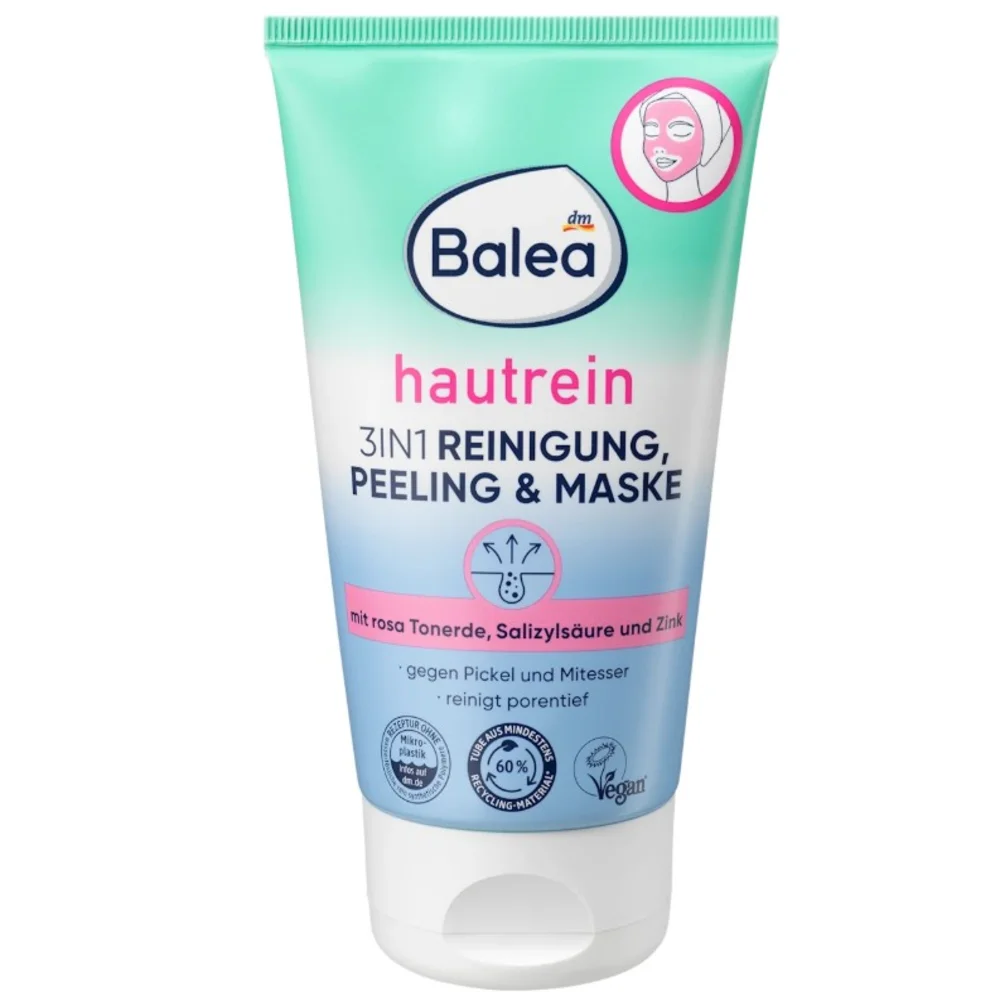 Гель-пілінг-маска очищувальний Balea Reinigung Peeling & Maske 3in1 Hautrein для проблемної шкіри 150 мл (EPI-15102025-342)
