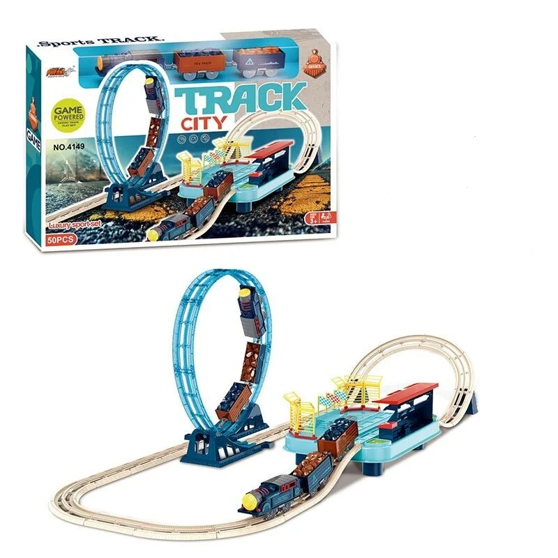 Залізниця 4149 B 18 локомотив/2 вагони/платформа/акумулятор/USB-кабель 50 ел. (167507)