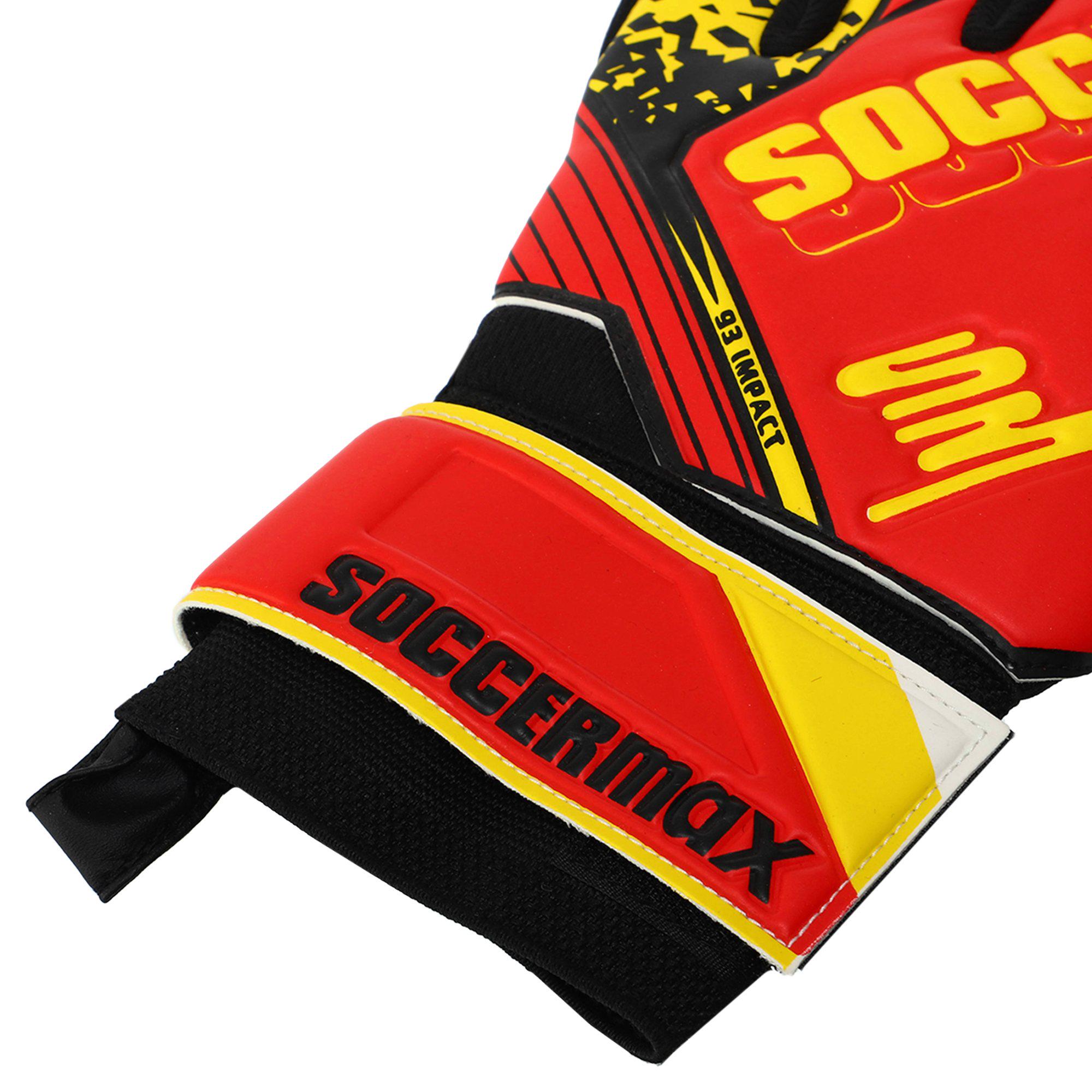 Воротарські рукавички SOCCERMAX GK-4316 р. 9 Червоно-жовтий - фото 2