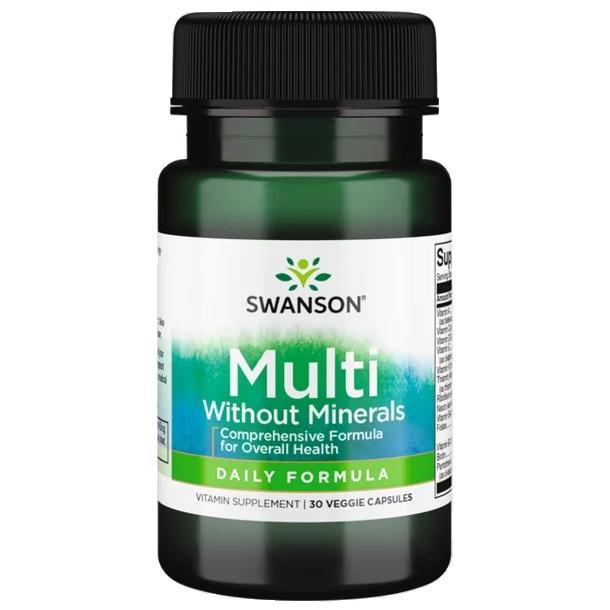 Мультиминеральный комплекс Swanson Multi without Minerals Daily Formula 30 Veg Caps