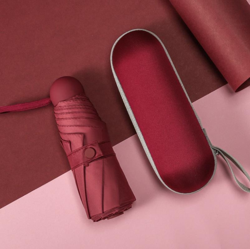 Парасоля складна 14317 95 см Бордовий (4786310)