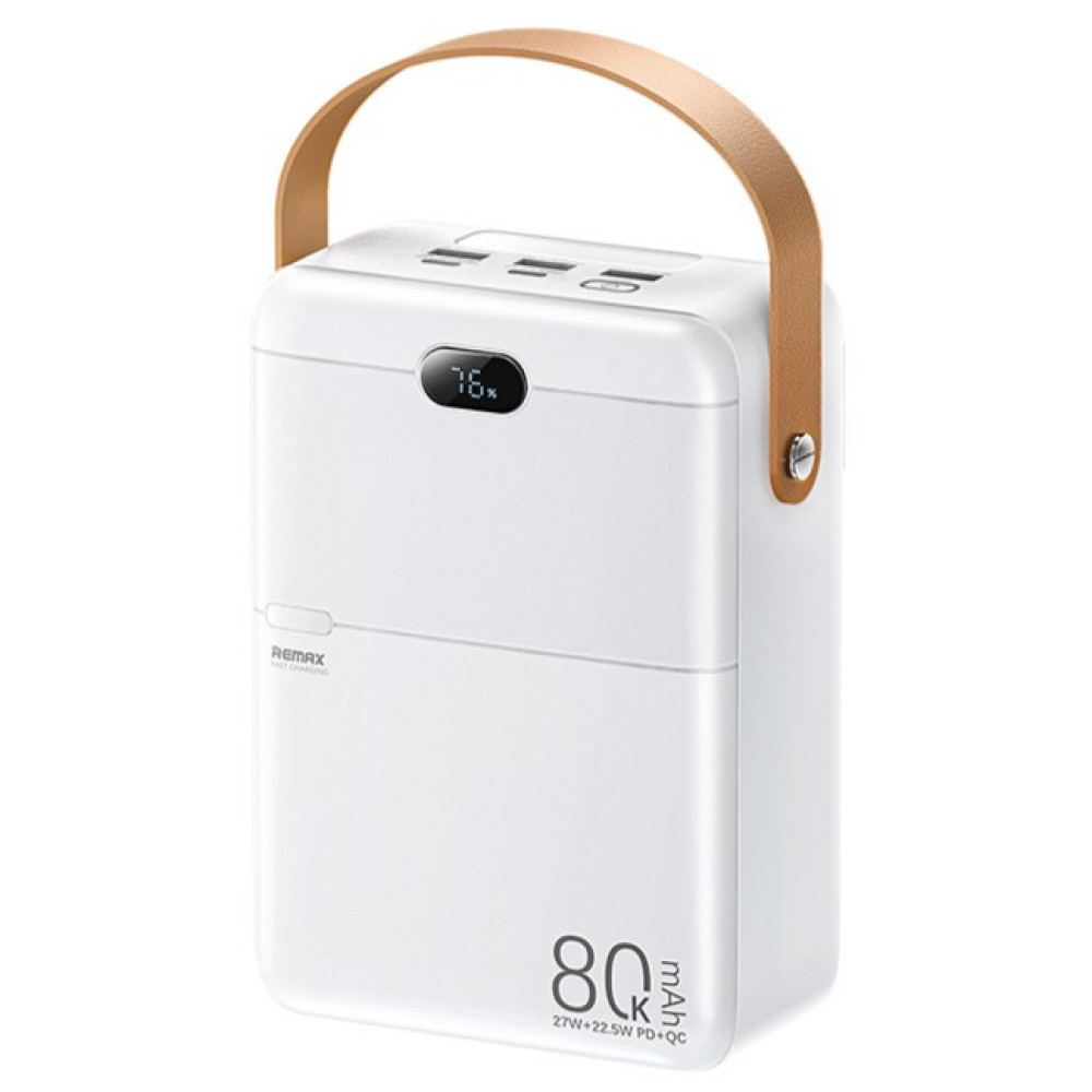 Повербанк Remax RPP-118 80000 mAh 27W с быстрой зарядкой и фонарем Белый (PRRPP1181)