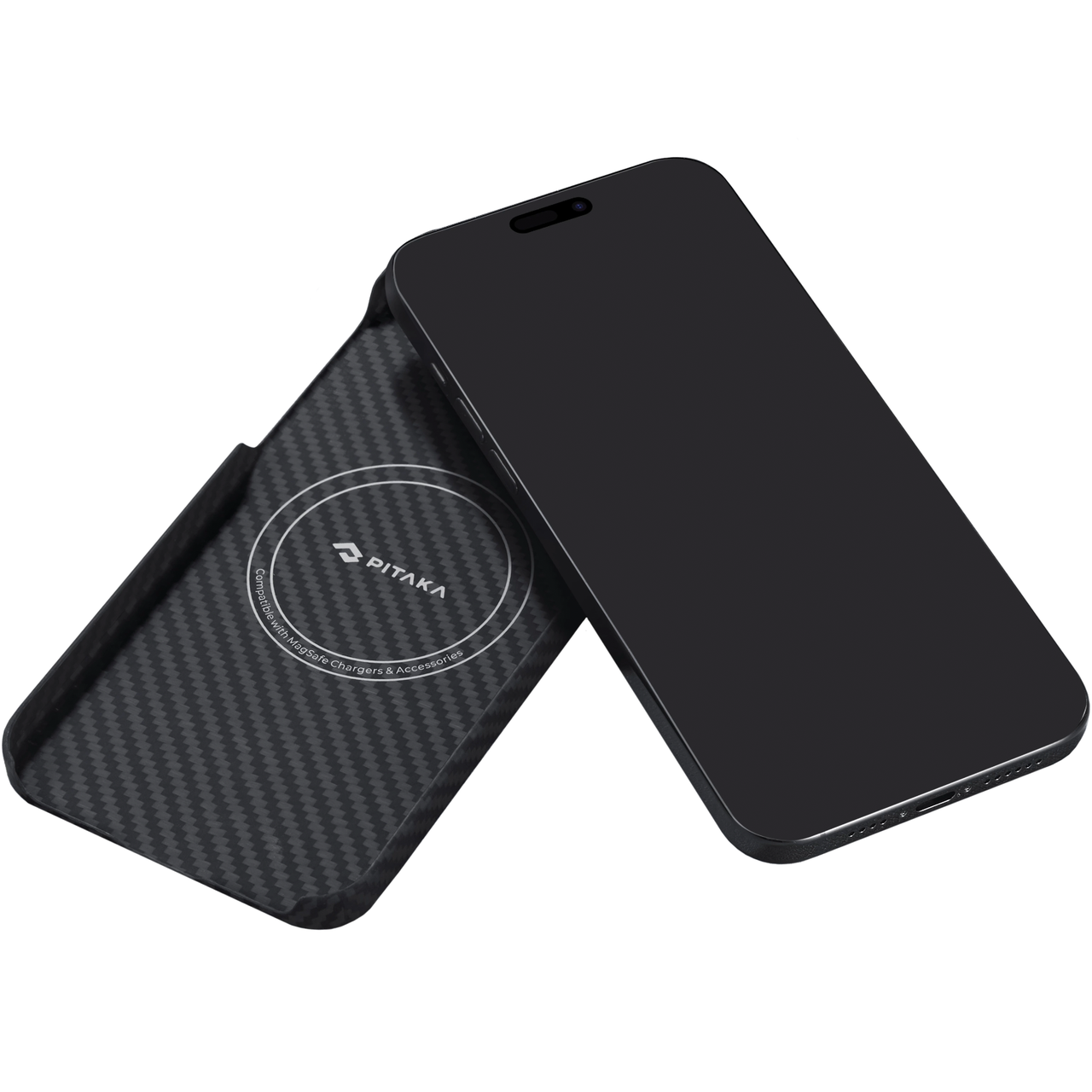 Чехол накладка Pitaka MagEZ Case 4 Twill 1500D for iPhone 15 Plus, Black/Grey (KI1501M) - фото 8