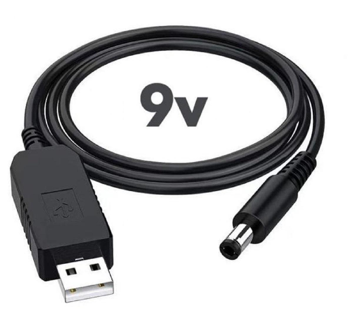 Кабель с преобразователем напряжения 5V-9V 1А USB-5,5 для питания роутера от павербанка 1 м Черный (C50910B) - фото 3