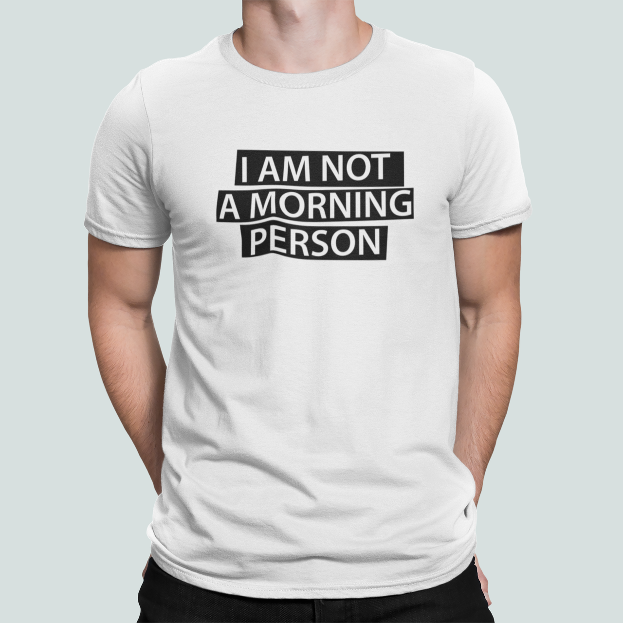 Футболка мужская Stedman с принтом "I am not a morning person" S Белый (ПН423-7)