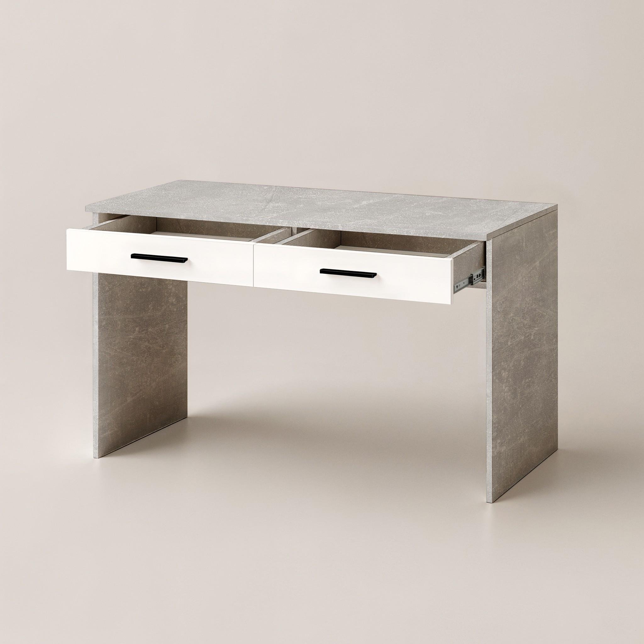 Туалетный стол Amelia 1100х400х760 мм Бетон/Белый - фото 3
