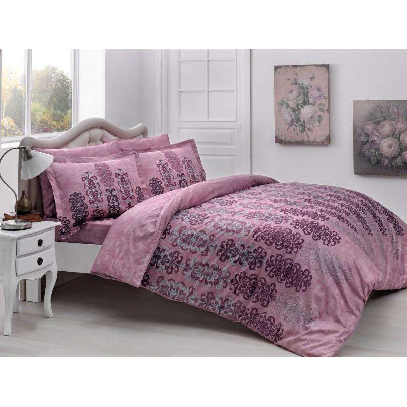 Постельное белье TАС Delux Rauma bordo v04 евро Бордовый (svt-2000022207256)